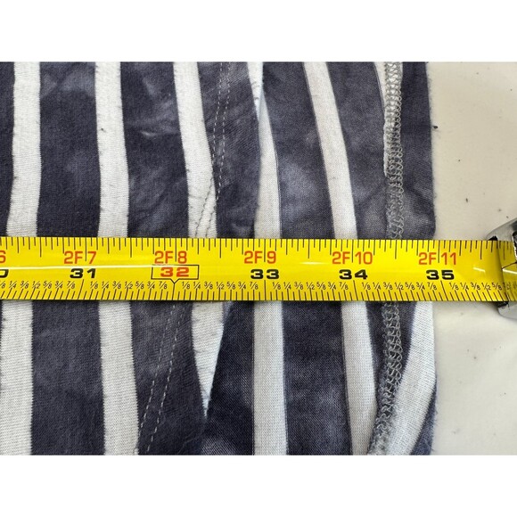 C &C California Dress 2X Blue/White Striped Tie Dye Hooded Beach Tunic Cover Up - Picture 5 of 7